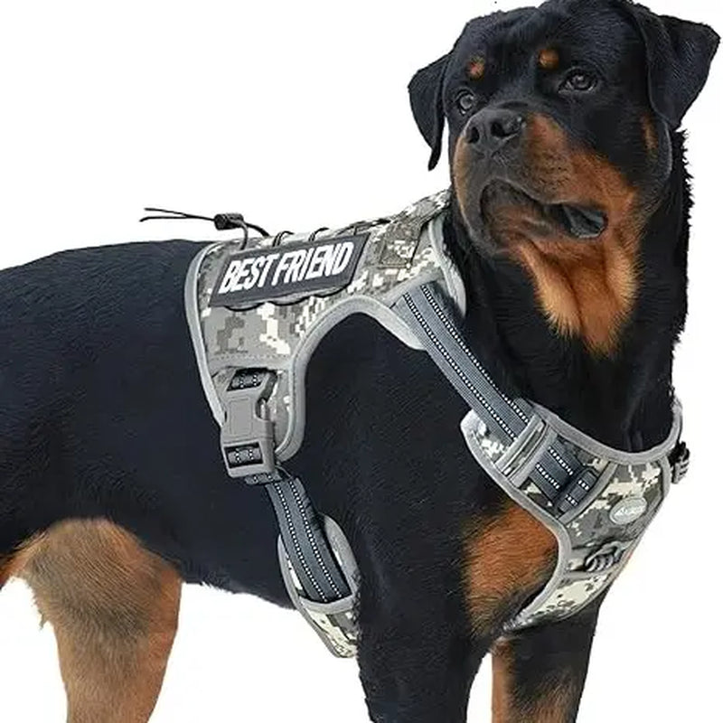 Auroth Tactical Dog Harness - Adjustable No-Pull Harness for Small to Large Dogs, Durable and Reflective Design for Enhanced Control and Safety
