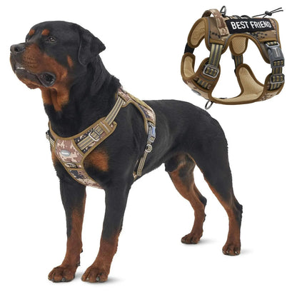 Auroth Tactical Dog Harness - Adjustable No-Pull Harness for Small to Large Dogs, Durable and Reflective Design for Enhanced Control and Safety