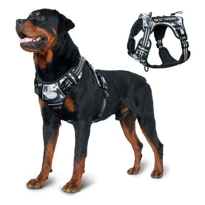 Auroth Tactical Dog Harness - Adjustable No-Pull Harness for Small to Large Dogs, Durable and Reflective Design for Enhanced Control and Safety
