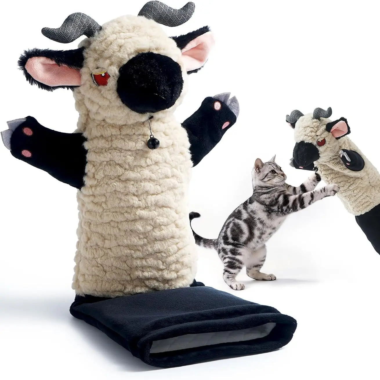 PURETOY Rumble Roo Interactive Cat Wrestling Toy - 22-Inch Kangaroo Puppet with 5 Catnip Pouches and Treat Pocket, Featuring Reinforced Protective Glove for Engaging Play and Bonding for Cats of All Ages