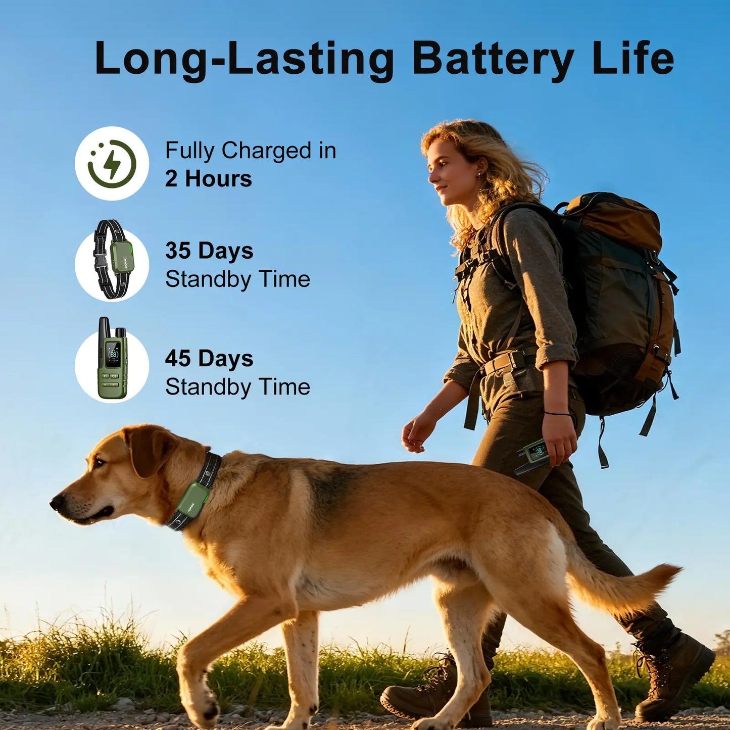 JUGBOW Remote Dog Training Collar with 4500FT Range, IPX8 Waterproof Design, 4 Training Modes, and Rechargeable E-Collar DT61