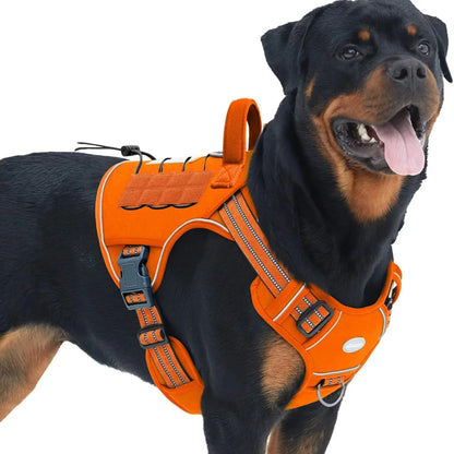 Auroth Tactical Dog Harness - Adjustable No-Pull Harness for Small to Large Dogs, Durable and Reflective Design for Enhanced Control and Safety