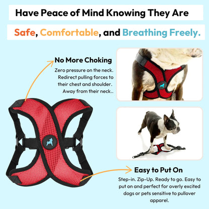 Gooby Comfort X Step-In Lite Dog Harness - Premium No-Escape and Choke-Free Solution for Toy Breeds, Small and Medium Dogs - Ultra-Lightweight, Breathable Mesh, Quick-Dry, and Machine Washable