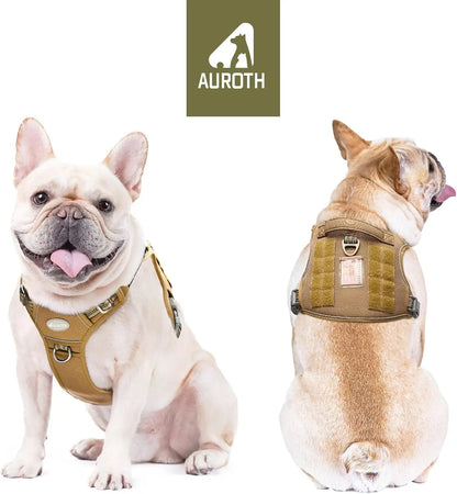 Auroth Tactical Dog Harness - Adjustable No-Pull Harness for Small to Large Dogs, Durable and Reflective Design for Enhanced Control and Safety