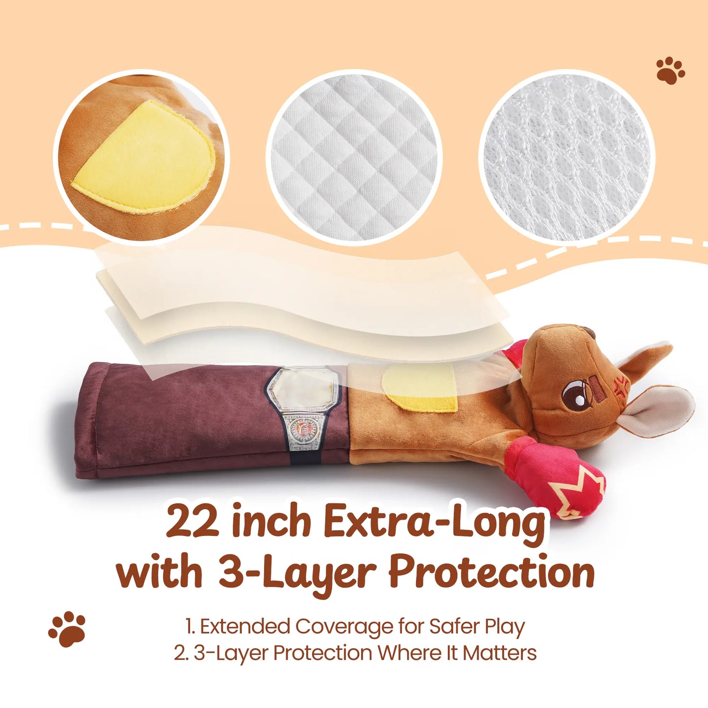PURETOY Rumble Roo Interactive Cat Wrestling Toy - 22-Inch Kangaroo Puppet with 5 Catnip Pouches and Treat Pocket, Featuring Reinforced Protective Glove for Engaging Play and Bonding for Cats of All Ages