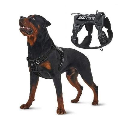 Auroth Tactical Dog Harness - Adjustable No-Pull Harness for Small to Large Dogs, Durable and Reflective Design for Enhanced Control and Safety