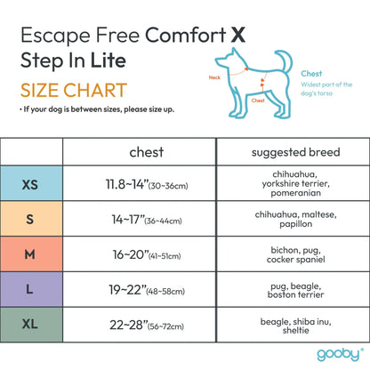 Gooby Comfort X Step-In Lite Dog Harness - Premium No-Escape and Choke-Free Solution for Toy Breeds, Small and Medium Dogs - Ultra-Lightweight, Breathable Mesh, Quick-Dry, and Machine Washable
