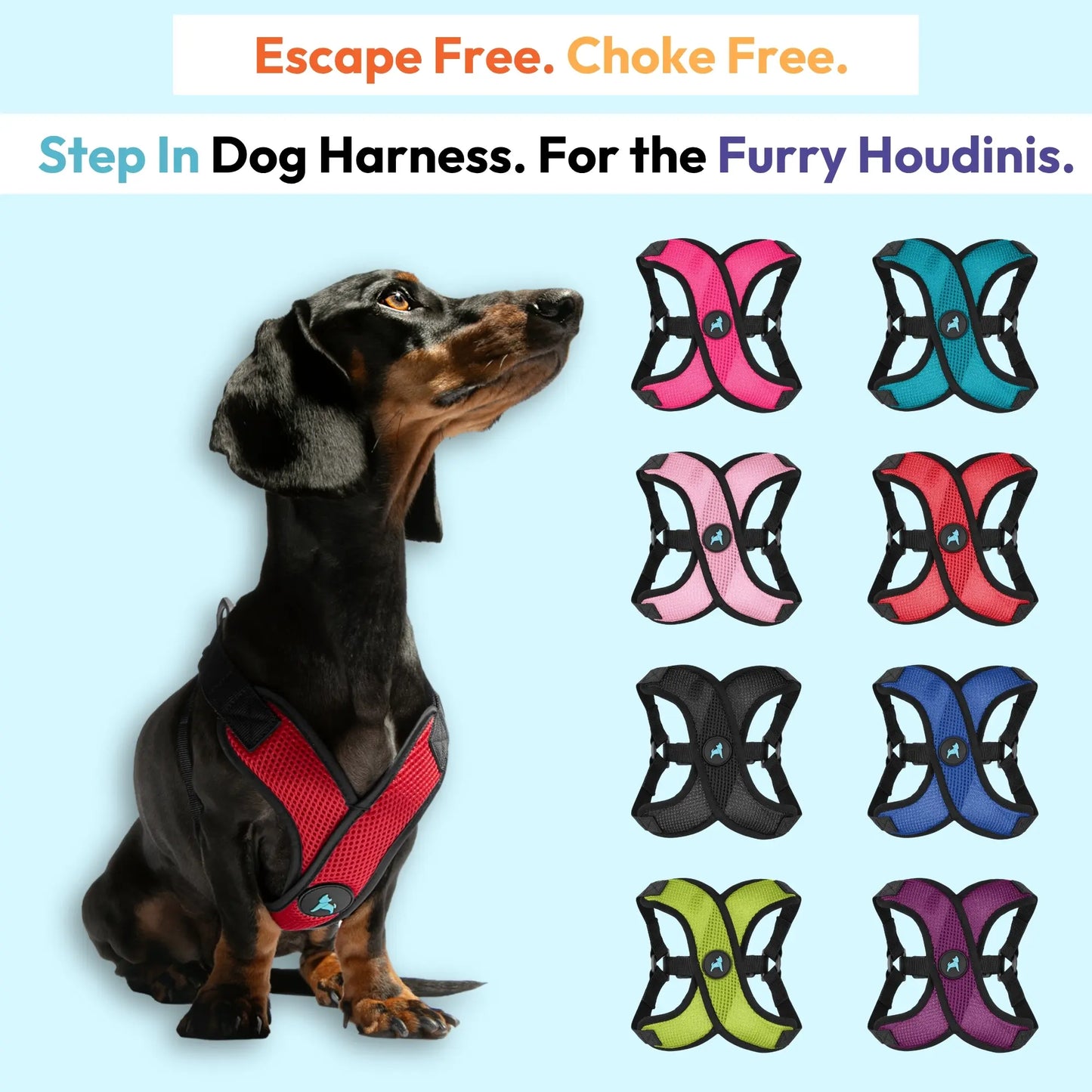 Gooby Comfort X Step-In Lite Dog Harness - Premium No-Escape and Choke-Free Solution for Toy Breeds, Small and Medium Dogs - Ultra-Lightweight, Breathable Mesh, Quick-Dry, and Machine Washable