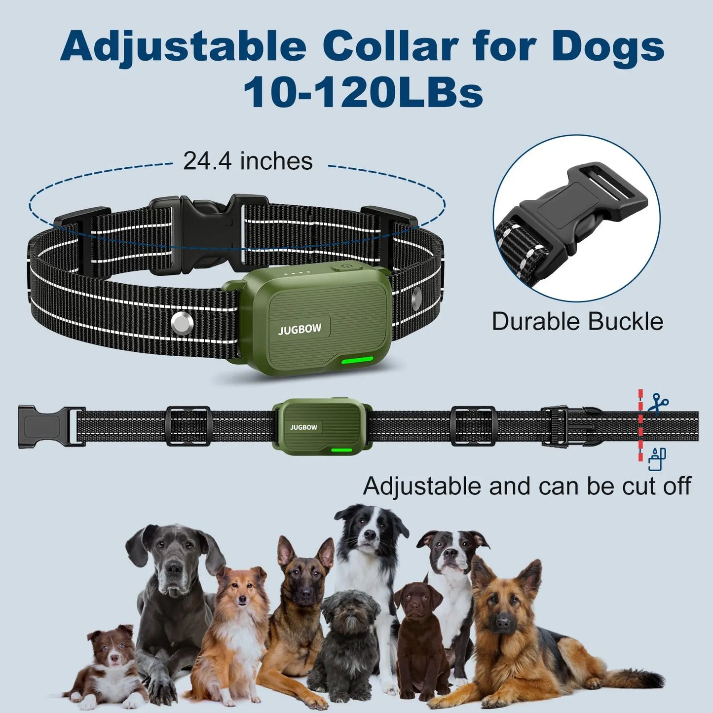 JUGBOW Remote Dog Training Collar with 4500FT Range, IPX8 Waterproof Design, 4 Training Modes, and Rechargeable E-Collar DT61