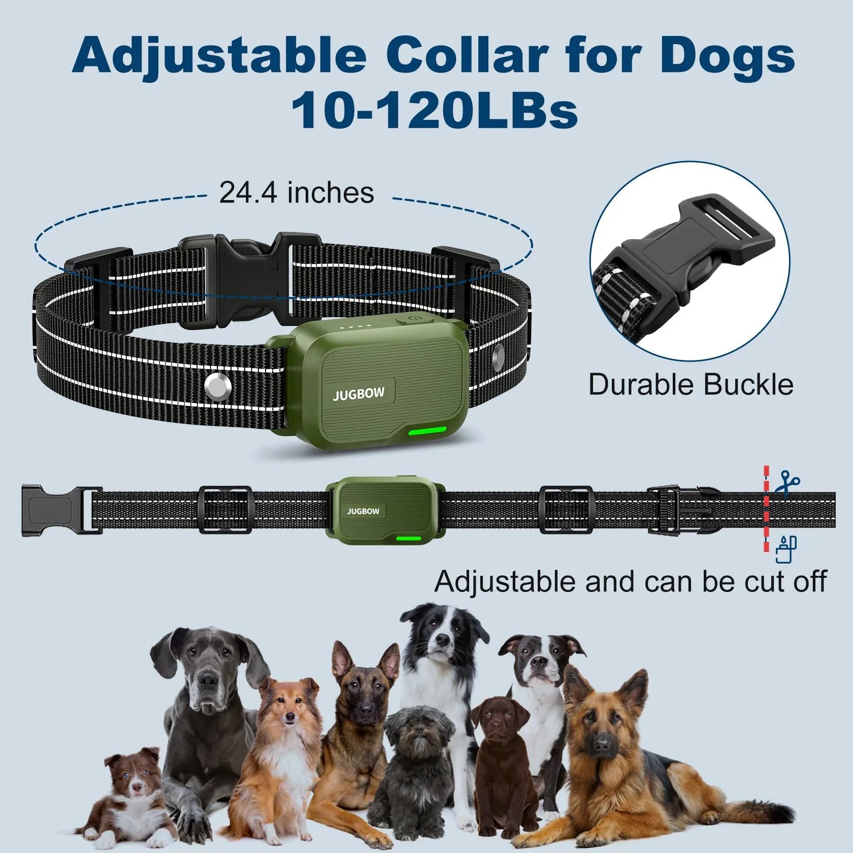 JUGBOW Remote Dog Training Collar with 4500FT Range, IPX8 Waterproof Design, 4 Training Modes, and Rechargeable E-Collar DT61