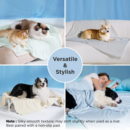 Bedsure Washable Pet Cooling Blanket for Dogs and Cats - Breathable Ice Throw for Couch and Bed