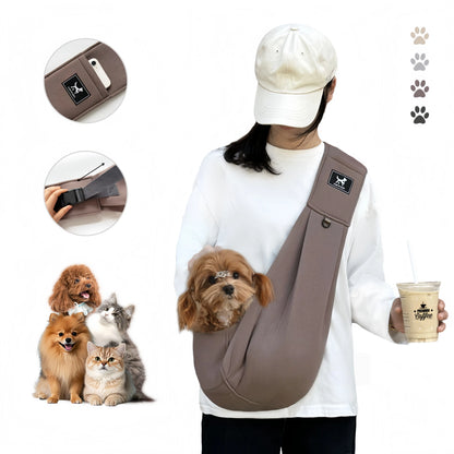 PAWPUBBY Adjustable Sling Carrier for Dogs and Cats - Veterinarian Approved, Padded Shoulder, Breathable Fabric, Portable Design for Pets Up to 15 lbs, Ideal for Travel and Shopping, Perfect Gift for Father's Day
