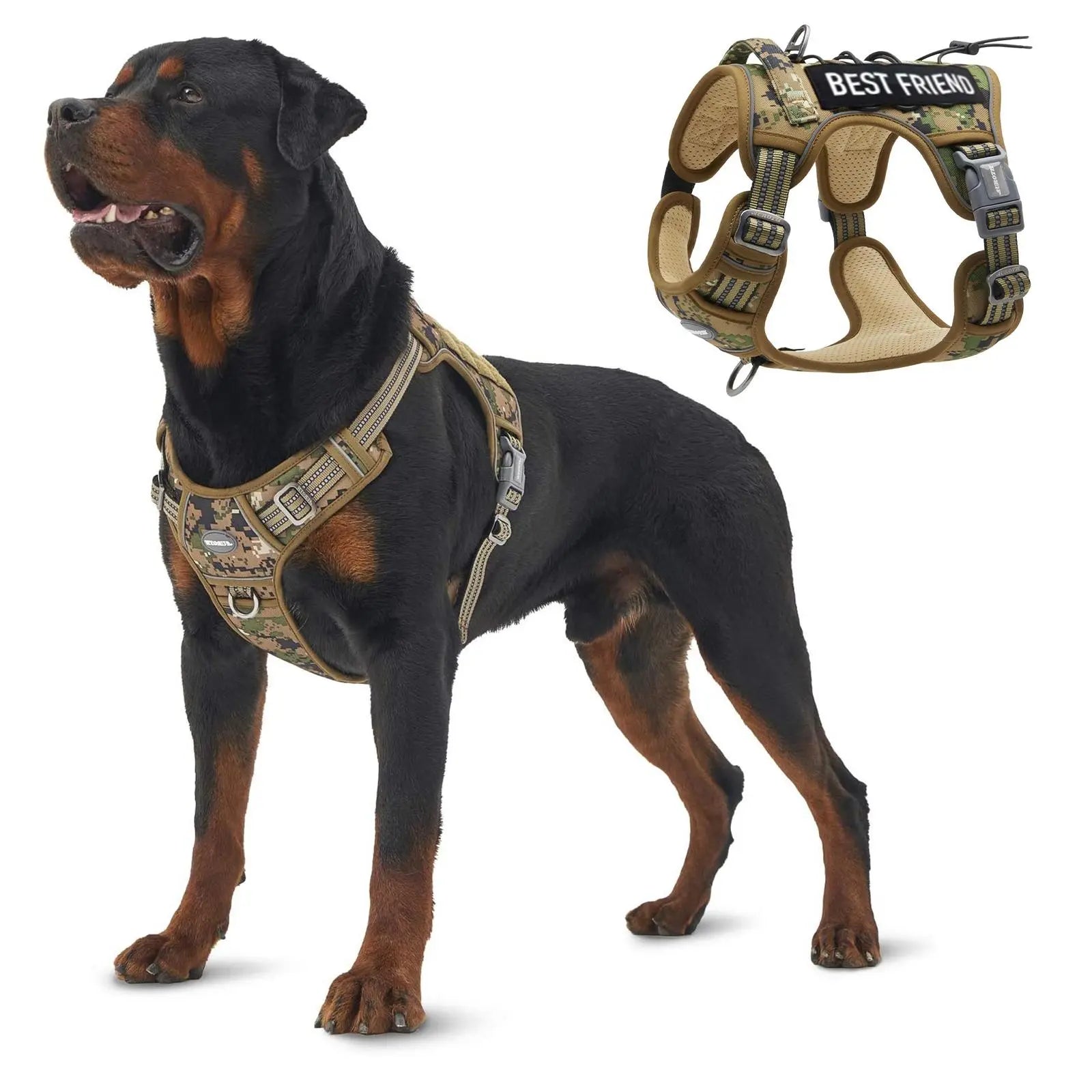 Auroth Tactical Dog Harness - Adjustable No-Pull Harness for Small to Large Dogs, Durable and Reflective Design for Enhanced Control and Safety