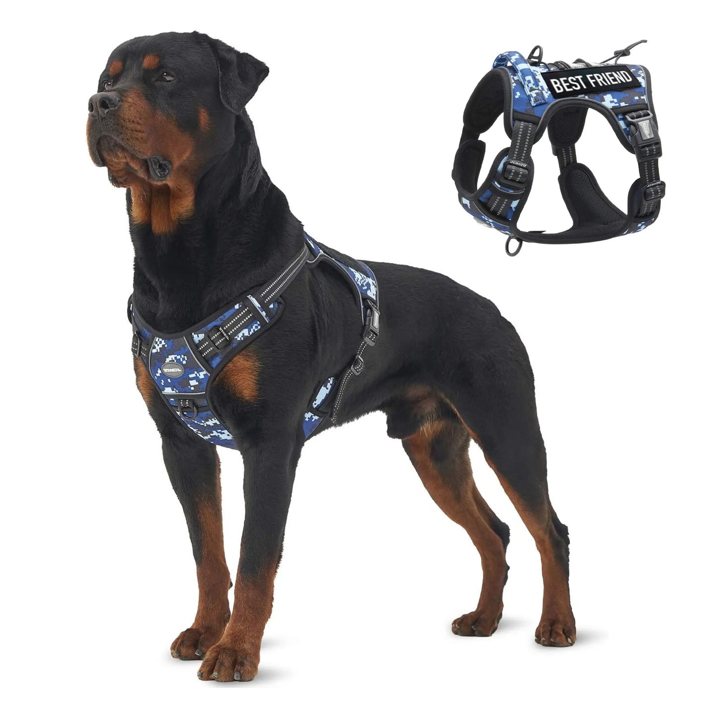 Auroth Tactical Dog Harness - Adjustable No-Pull Harness for Small to Large Dogs, Durable and Reflective Design for Enhanced Control and Safety