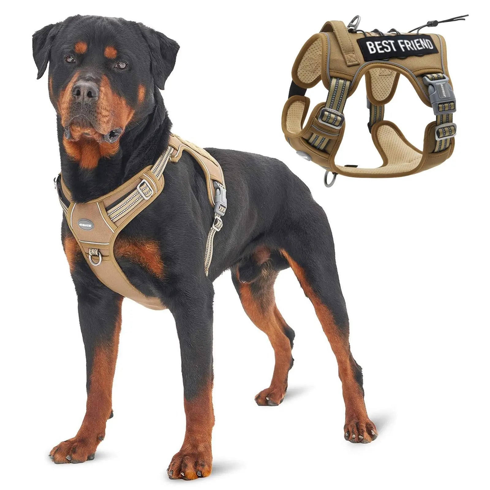 Auroth Tactical Dog Harness - Adjustable No-Pull Harness for Small to Large Dogs, Durable and Reflective Design for Enhanced Control and Safety