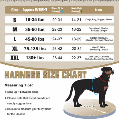 Auroth Tactical Dog Harness - Adjustable No-Pull Harness for Small to Large Dogs, Durable and Reflective Design for Enhanced Control and Safety